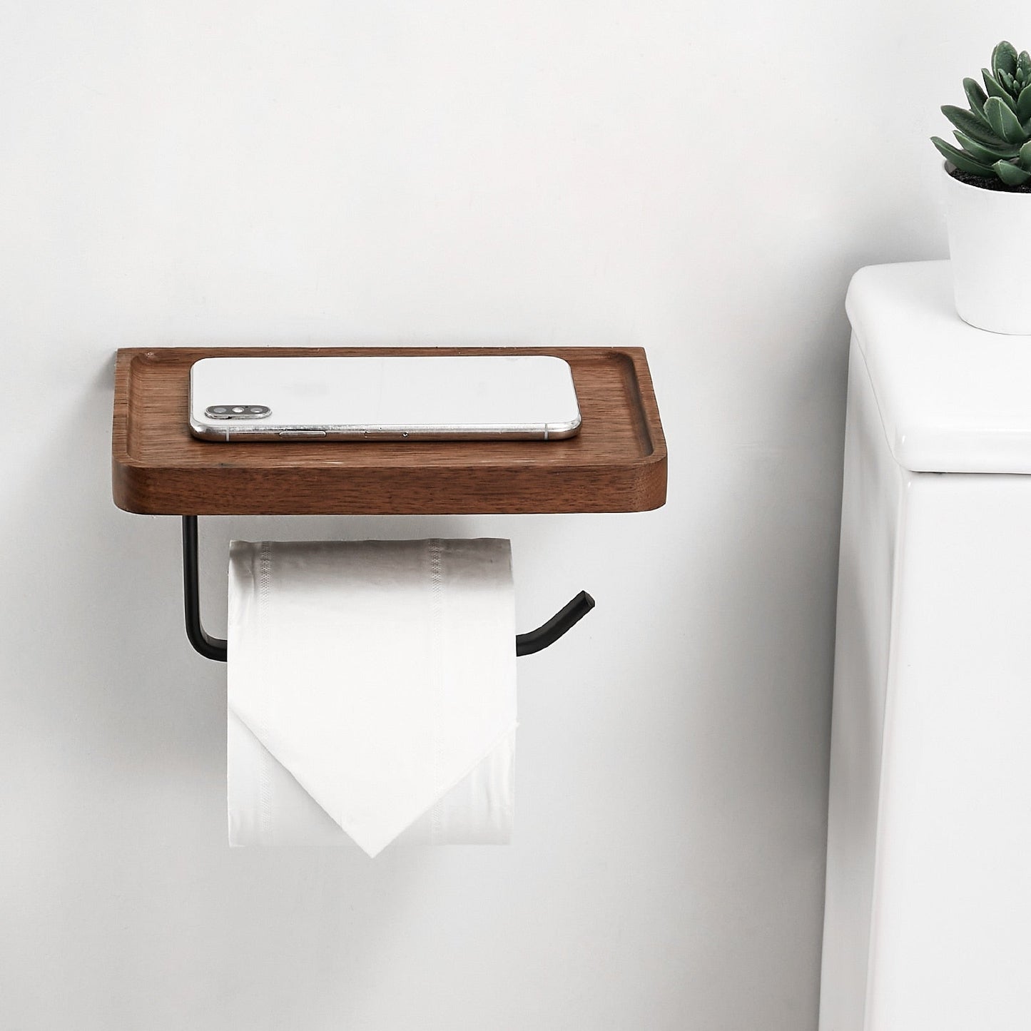 WoodEase Holder – Stijlvolle Houten Toiletrolhouder