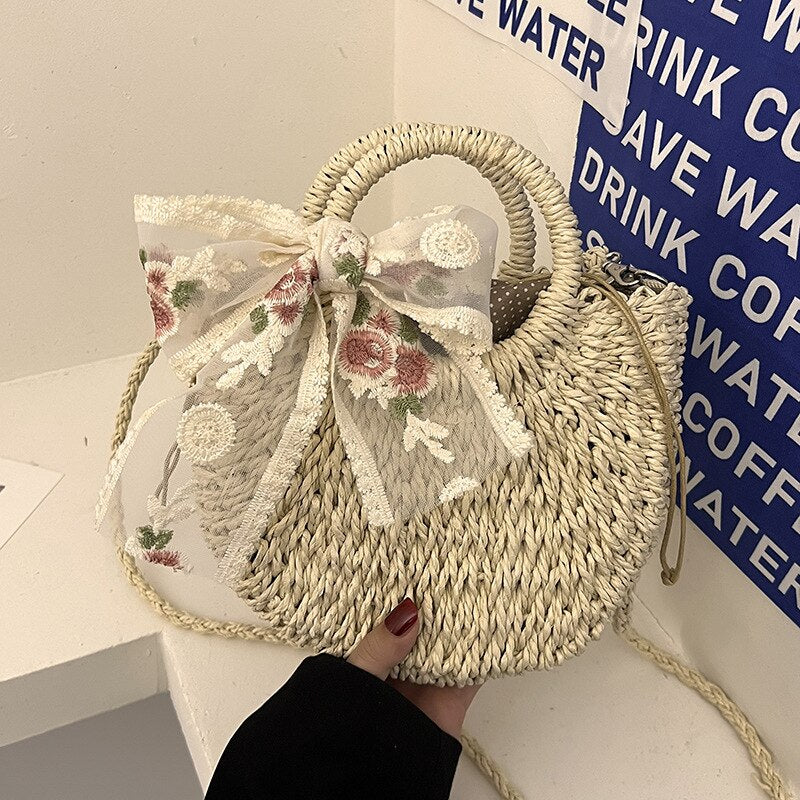 RomyBag – Zomerse Rieten Schoudertas voor Dames