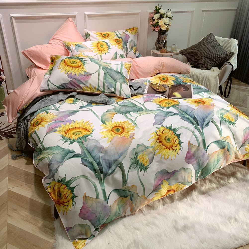 Dainty Sunflower - Luxueus Dekbedovertrek van Egyptisch Katoen