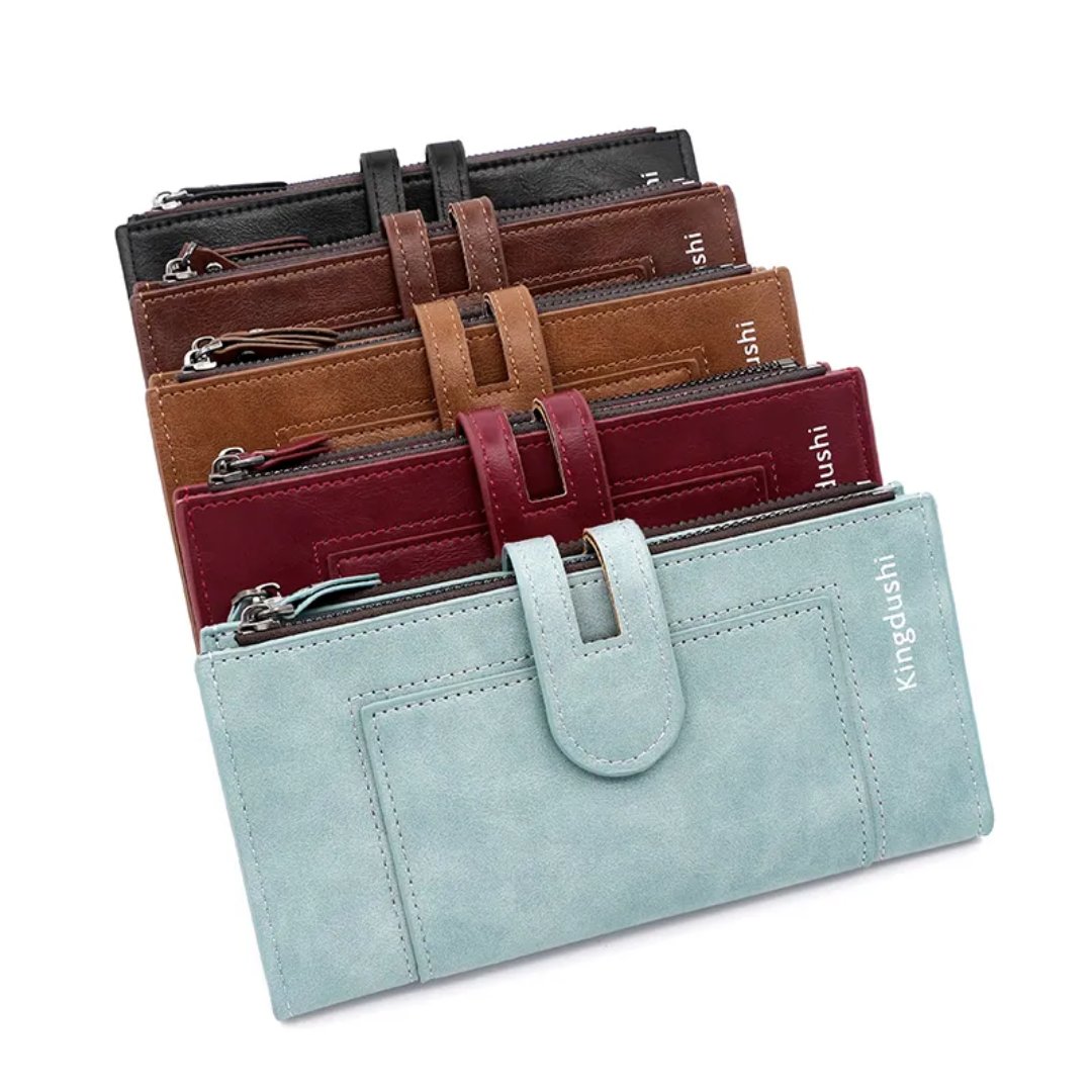 ElegantLeather – Lange Leren Portemonnee voor Dames