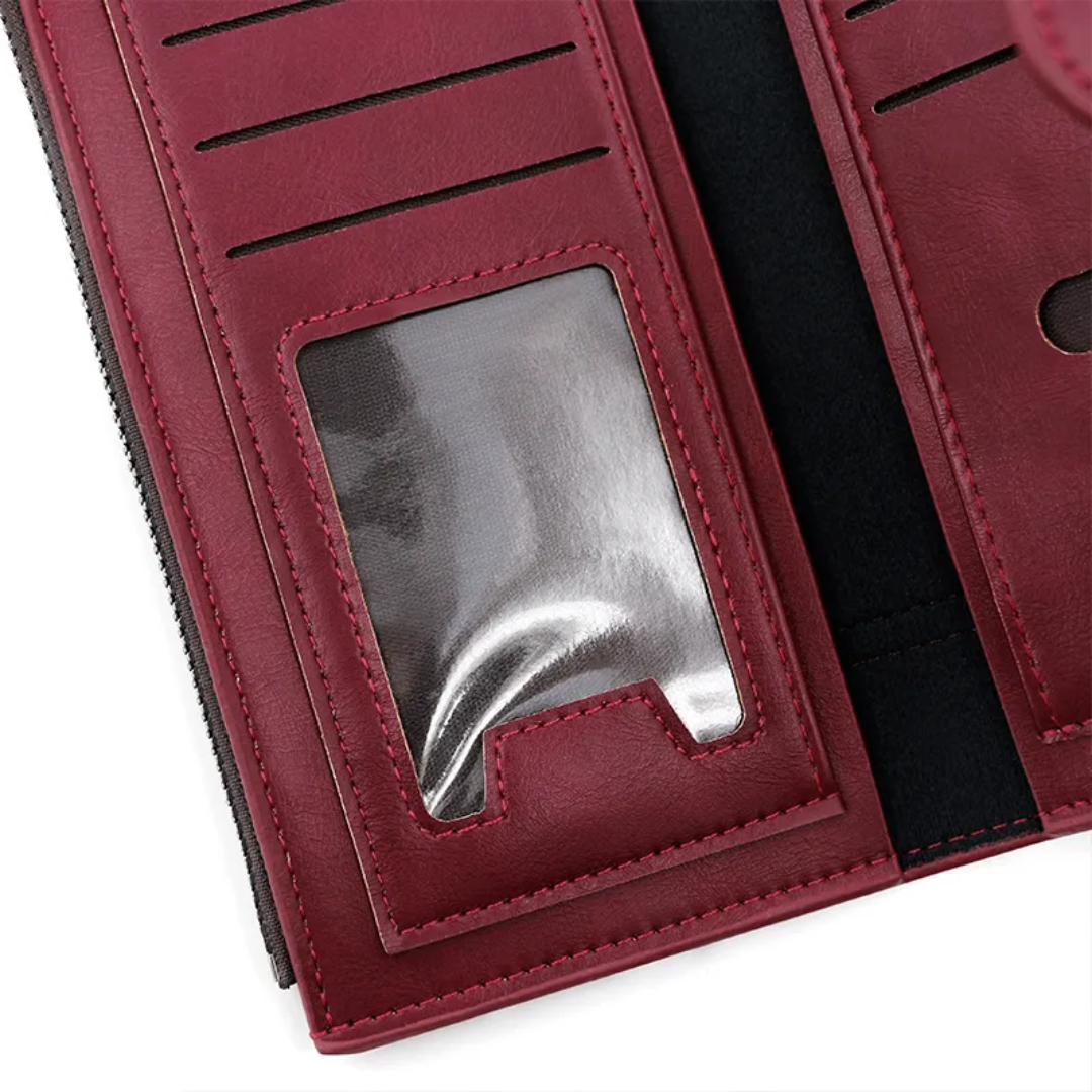 ElegantLeather – Lange Leren Portemonnee voor Dames