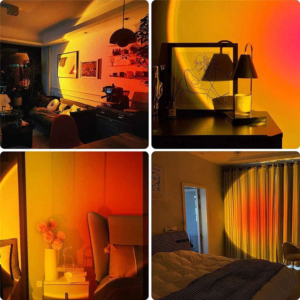 GlowSphere – Magische Sunset Lamp met 4 Kleuren