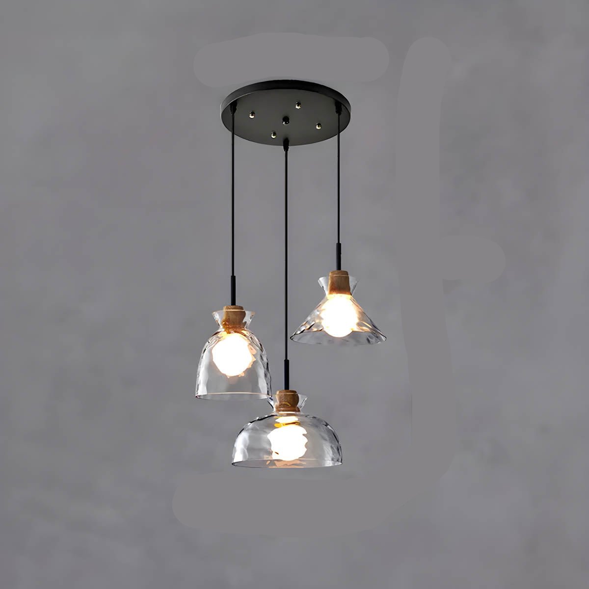 LuxeGlow Chique Glazen Kroonluchter - Modern Elegante Glazen Plafondlamp