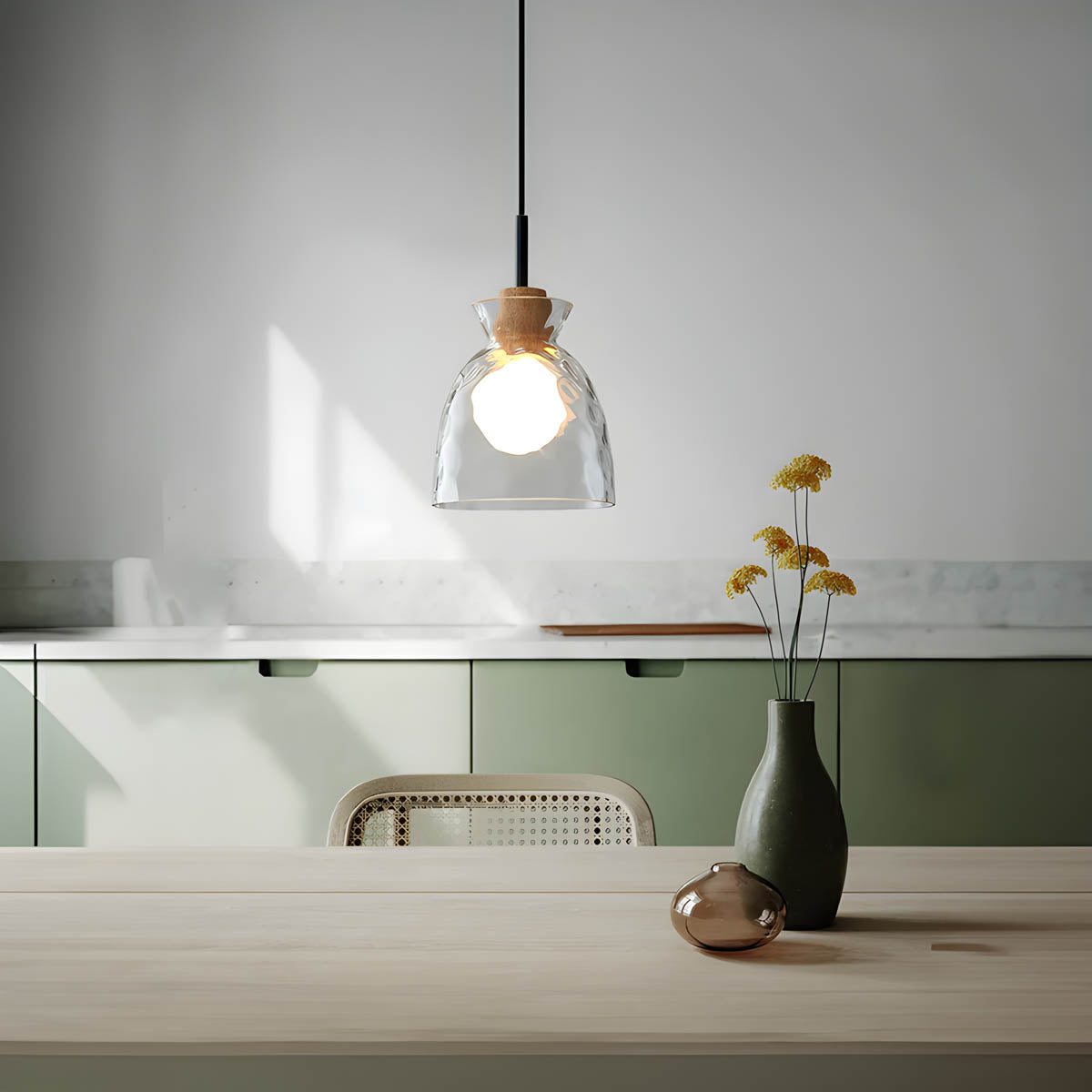 LuxeGlow Chique Glazen Kroonluchter - Modern Elegante Glazen Plafondlamp