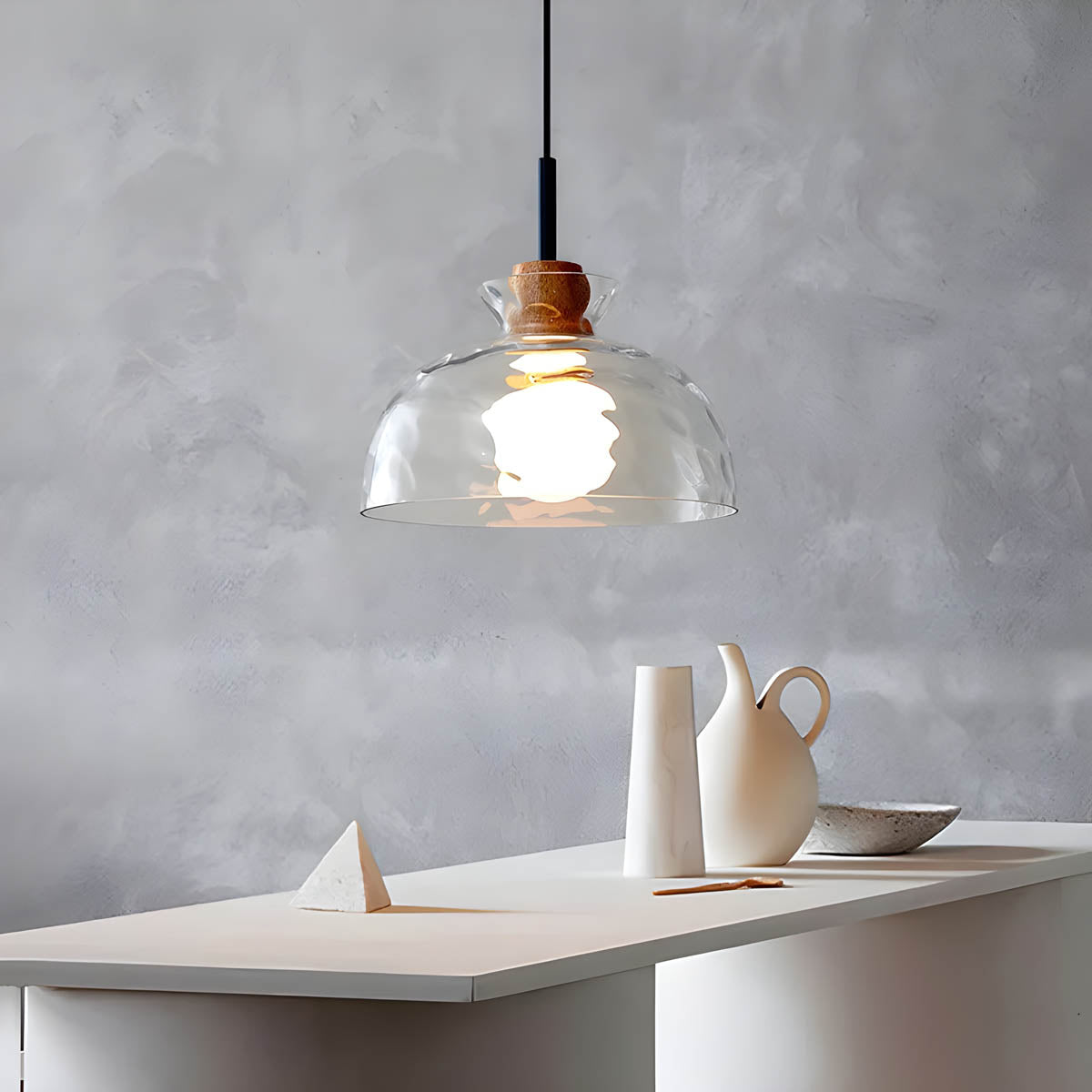 LuxeGlow Chique Glazen Kroonluchter - Modern Elegante Glazen Plafondlamp