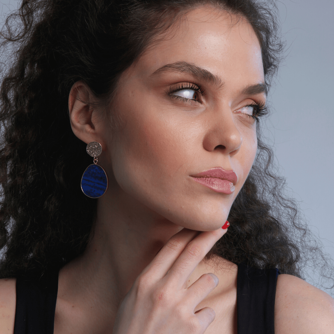 CelestialLuxe Earrings – Beschermende Lapis Oorbellen