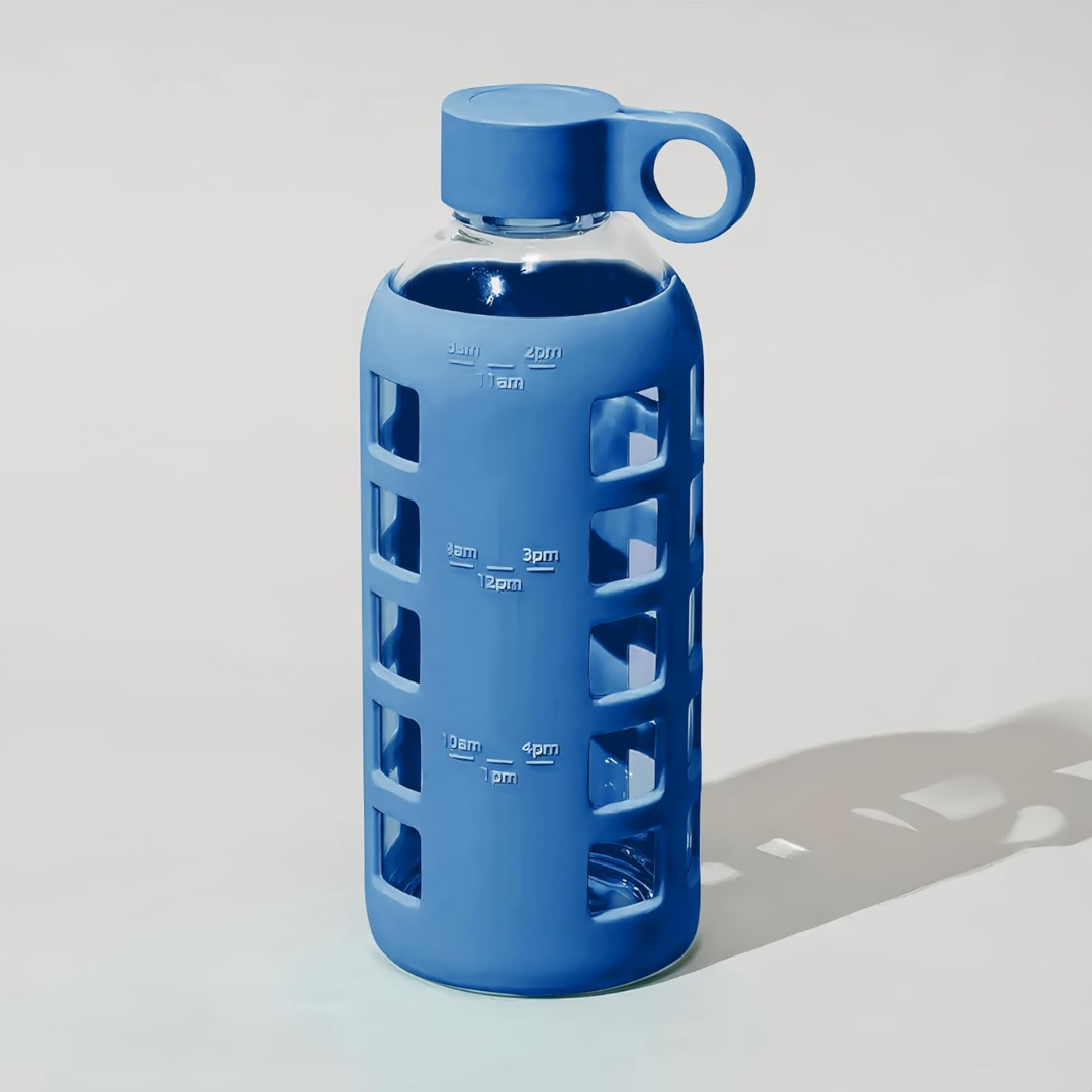 HydraFlow - Glazen Drinkfles met Tijdsindicator en Bescherming