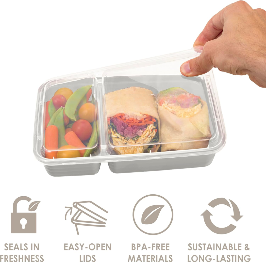 EcoBox - Duurzame 2-Compartiment Voedselcontainers Set