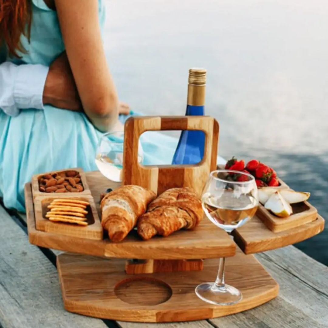 WineFold Table - Elegante Houten Opvouwbare Tafel voor Wijn