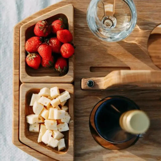 WineFold Table - Elegante Houten Opvouwbare Tafel voor Wijn