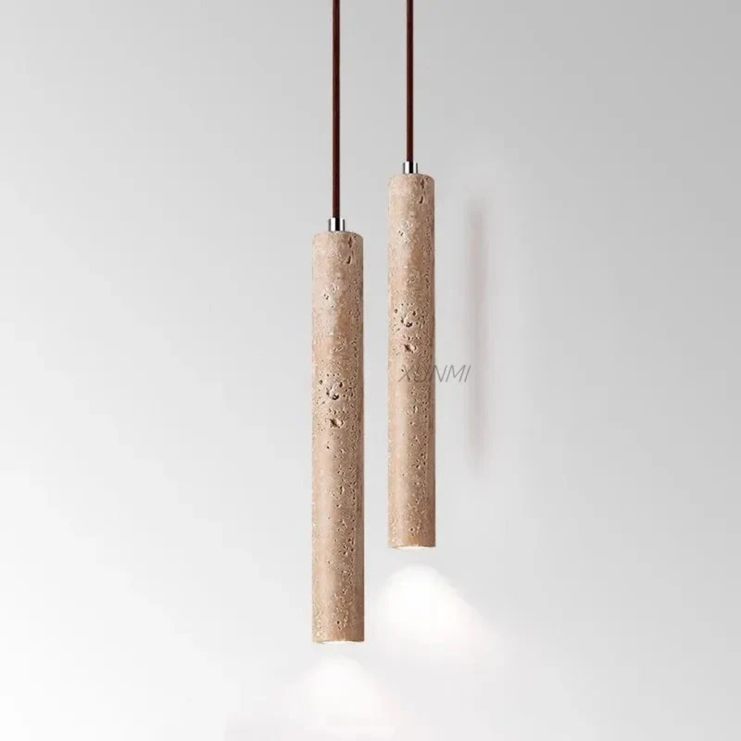 LumoLine – Wabi-Sabi Travertijn LED Kroonluchter