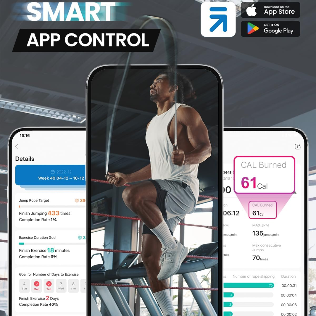 JumpFit - Slimme Springtouw met App en Knopenloos Ontwerp