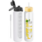 HydraVibe - Herbruikbare Waterfles met Motivatie en Rietje