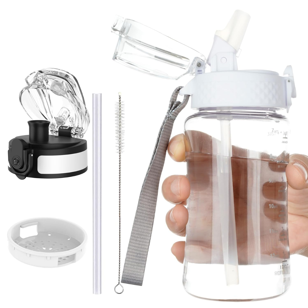 EcoFlow - Herbruikbare Tritan Waterfles met Rietje