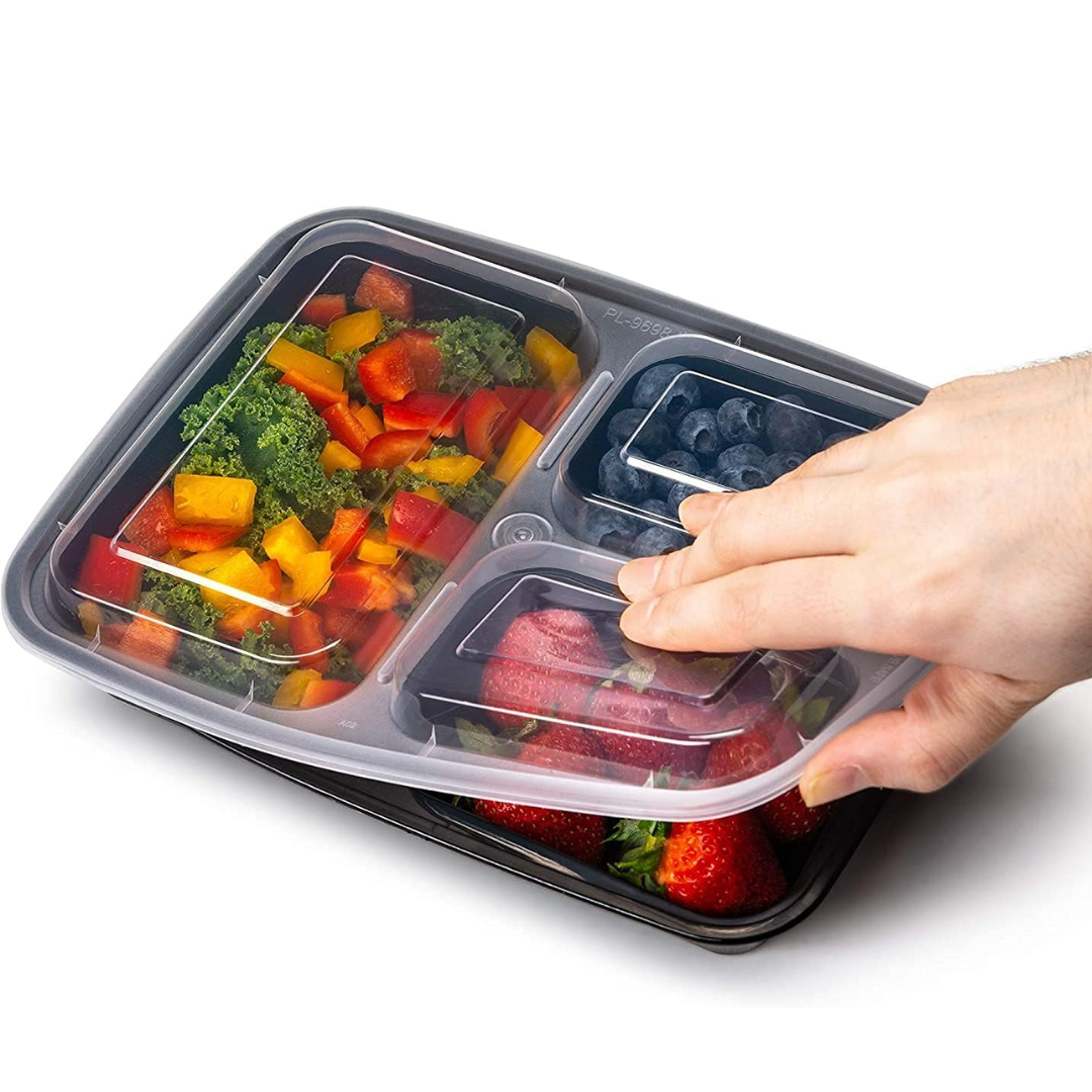 PrepMaster - Bento Dozen 3 Compartimenten 900ml (20 stuks)