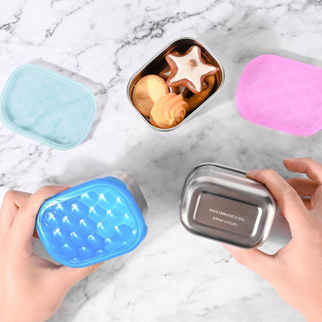 SnackGuard – RVS Snackcontainers met Siliconen Deksel