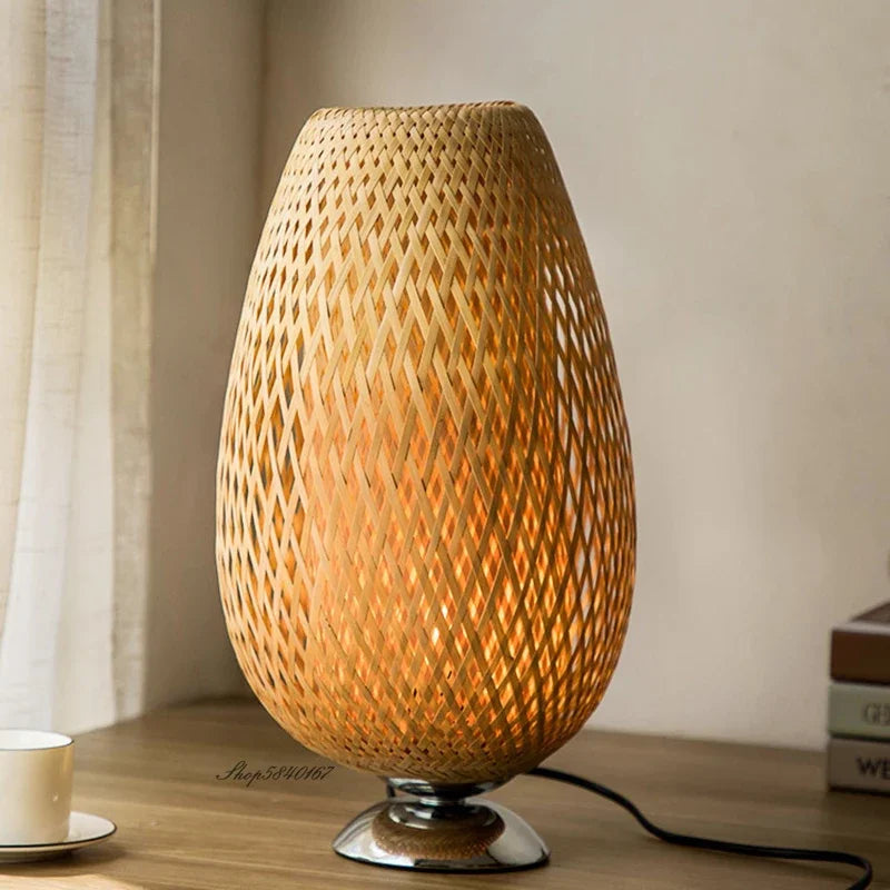 VintageBamboo - Bamboe Vintage Tafellamp