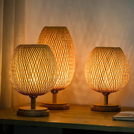 VintageBamboo - Bamboe Vintage Tafellamp