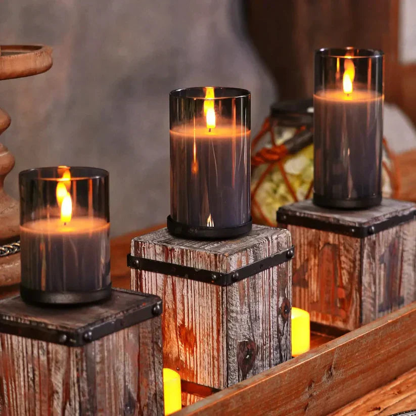SafeGlow LED Kaarsenset - Elegante Draadloze Oplaadkaarsen Set van 3