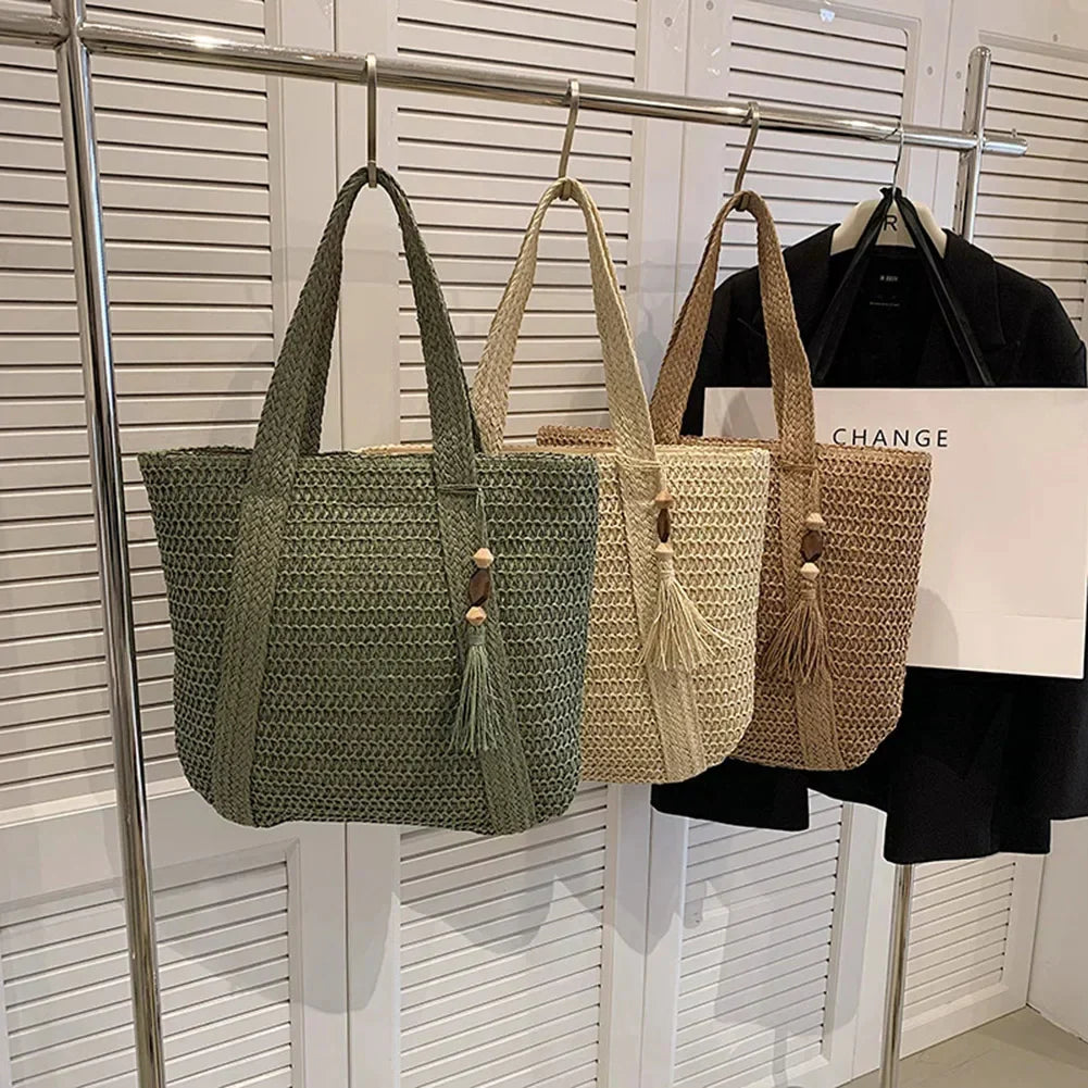 EcoChic Handbag - Stijlvolle Rieten Damestas