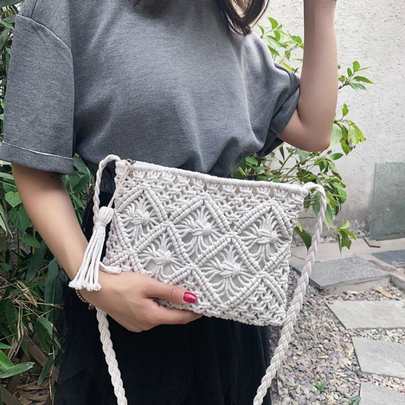 GwenBag – Elegante Geweven Schoudertas voor de Zomer