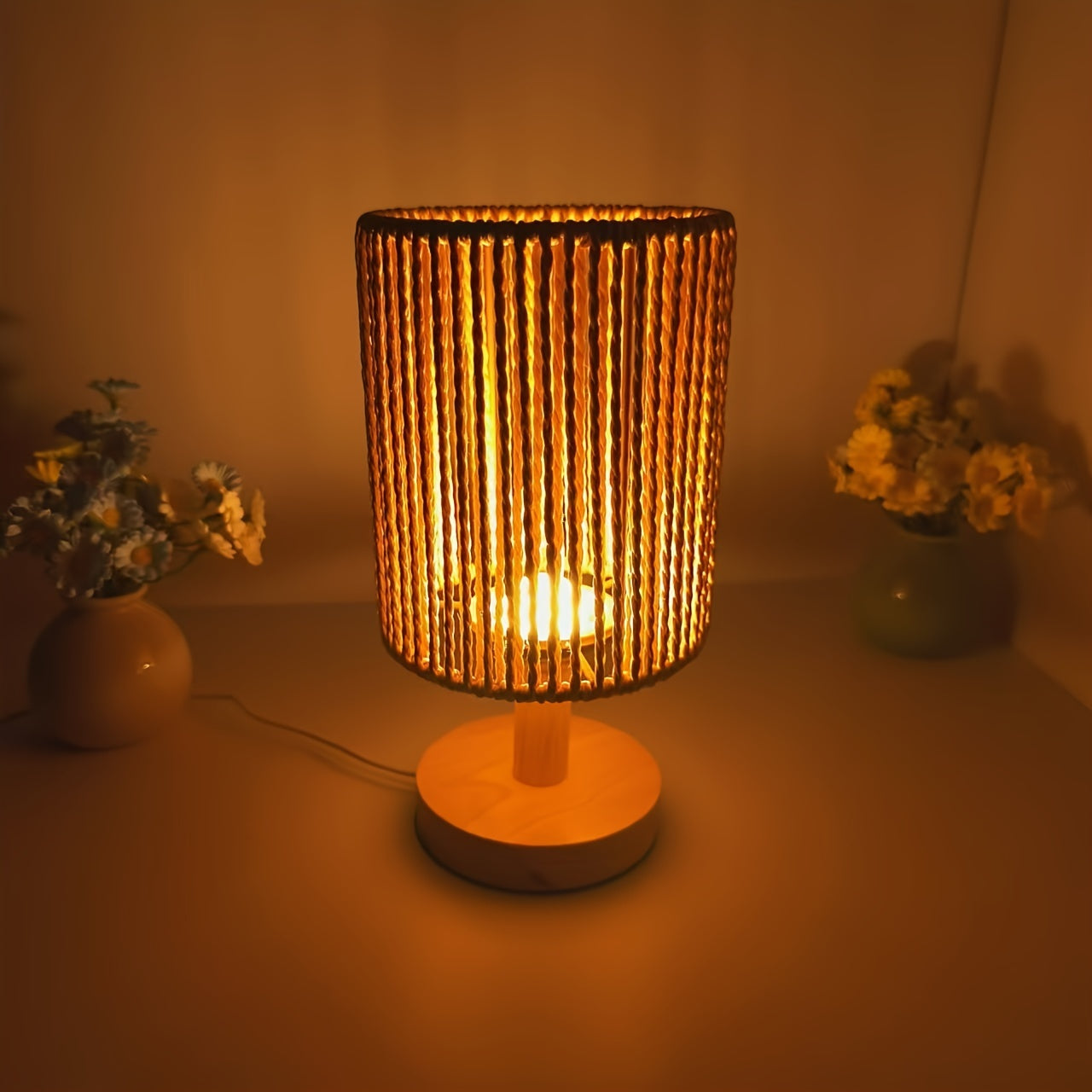 BarrelGlow Lamp - Houten Design met Stripes