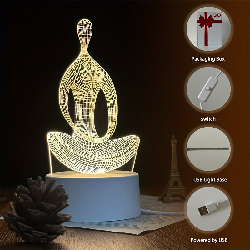 ZenLight - Modern 3D Yoga Nachtlamp