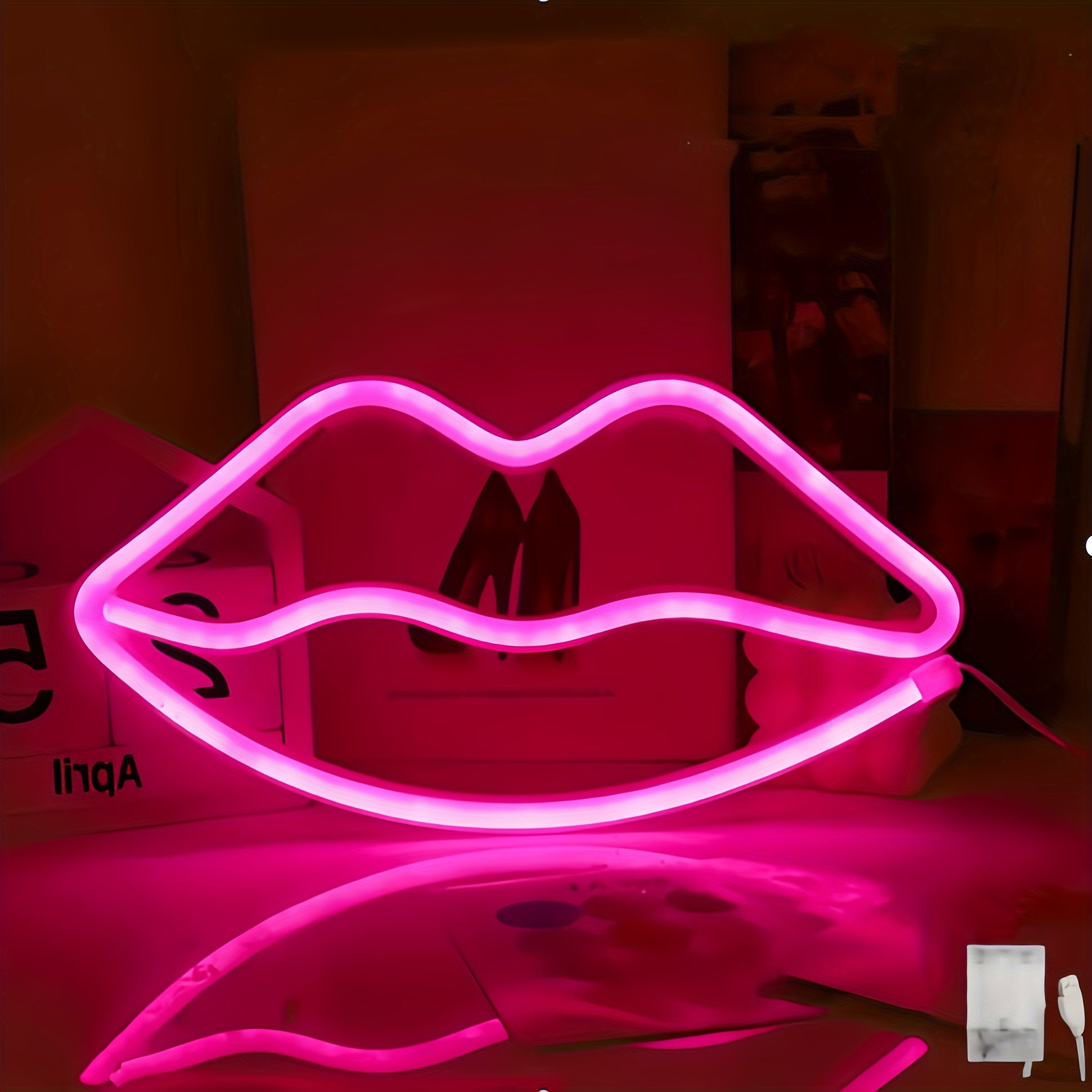 GlowLips - Neon Roze LED Wandlamp voor Valentijn