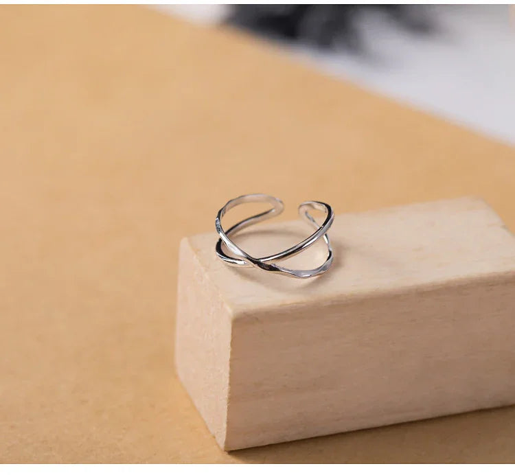 Verstelbare Dubbele Lijnen Ring - Elegant Lina Design