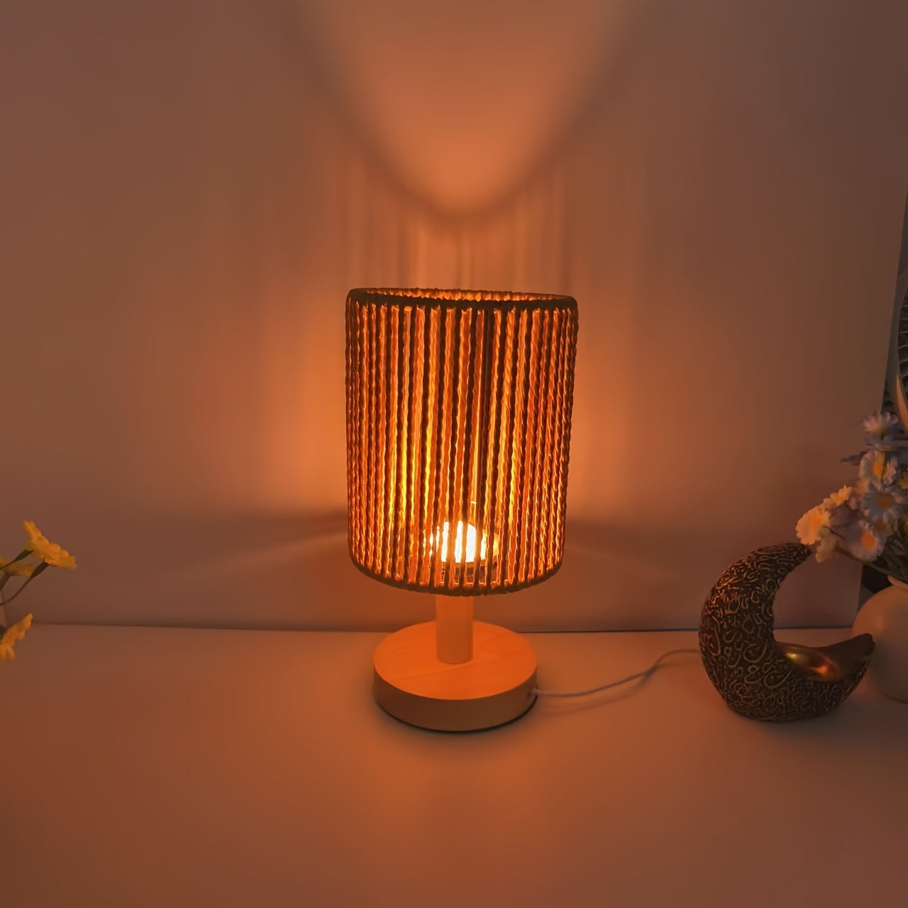 BarrelGlow Lamp - Houten Design met Stripes