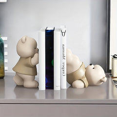CharmingBear – Speelse Boekensteunen van Hars voor Decoratie