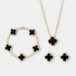 Golden Clover Jewelry Set – Ketting, Armband & Oorbellen