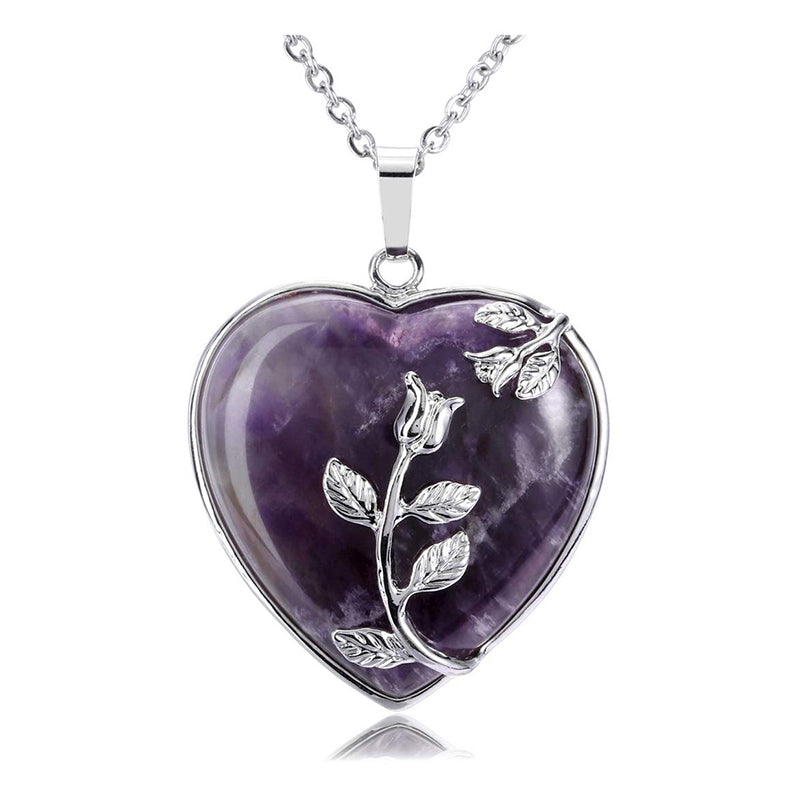 Elegante Hartvormige Rozenkwarts Halsketting - Amara Collection