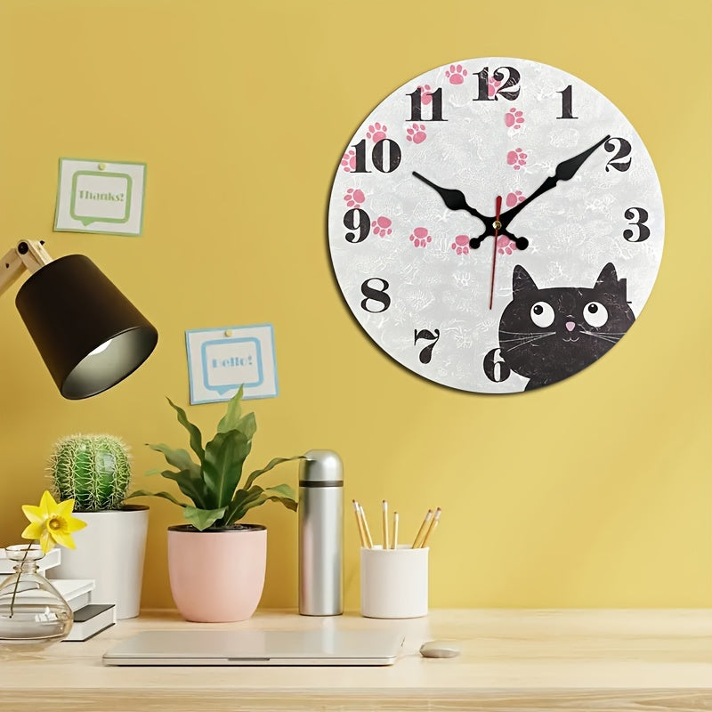 PurrTime Clock – Stijlvolle Stille Kat voor Muur