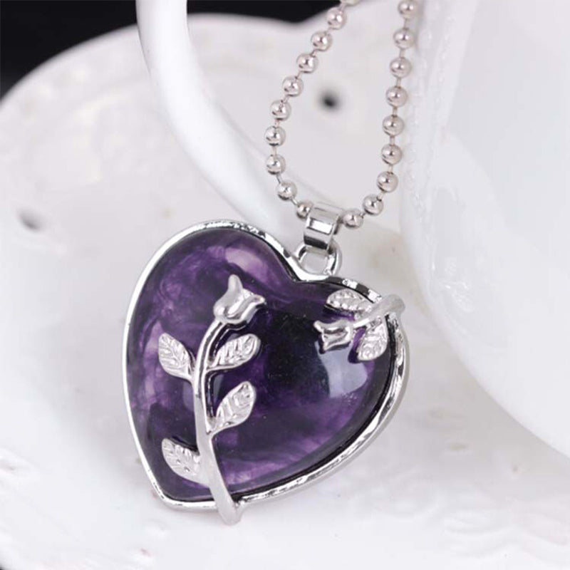 Elegante Hartvormige Rozenkwarts Halsketting - Amara Collection