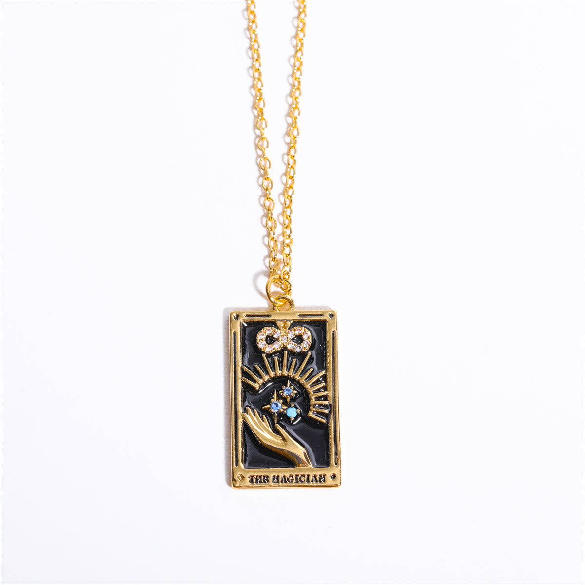 Elegante Amara Tarot Druppel Hanger Ketting met Zirkonia Vergulding