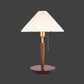 Elegante Vintage Houten Woodly Tafellamp -  Tafellamp met Geplooid Design