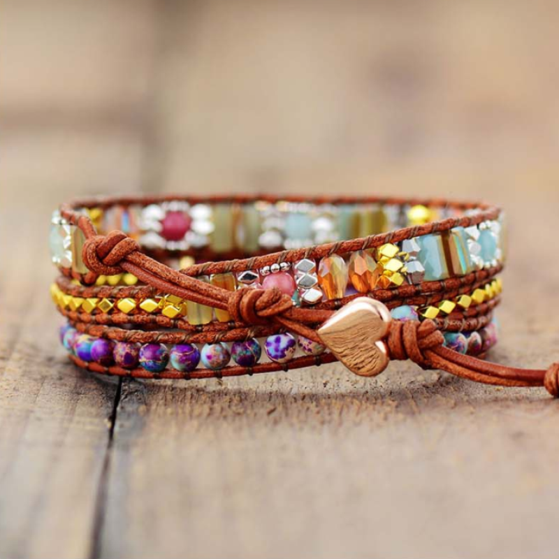 Betoverende Winnie Wikkelarmband met Unieke Edelstenen | Een Magisch Sieraad voor Jouw Stijl