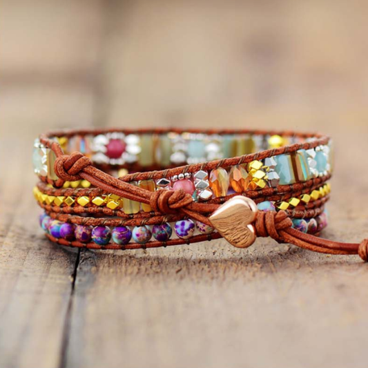 Betoverende Winnie Wikkelarmband met Unieke Edelstenen | Een Magisch Sieraad voor Jouw Stijl
