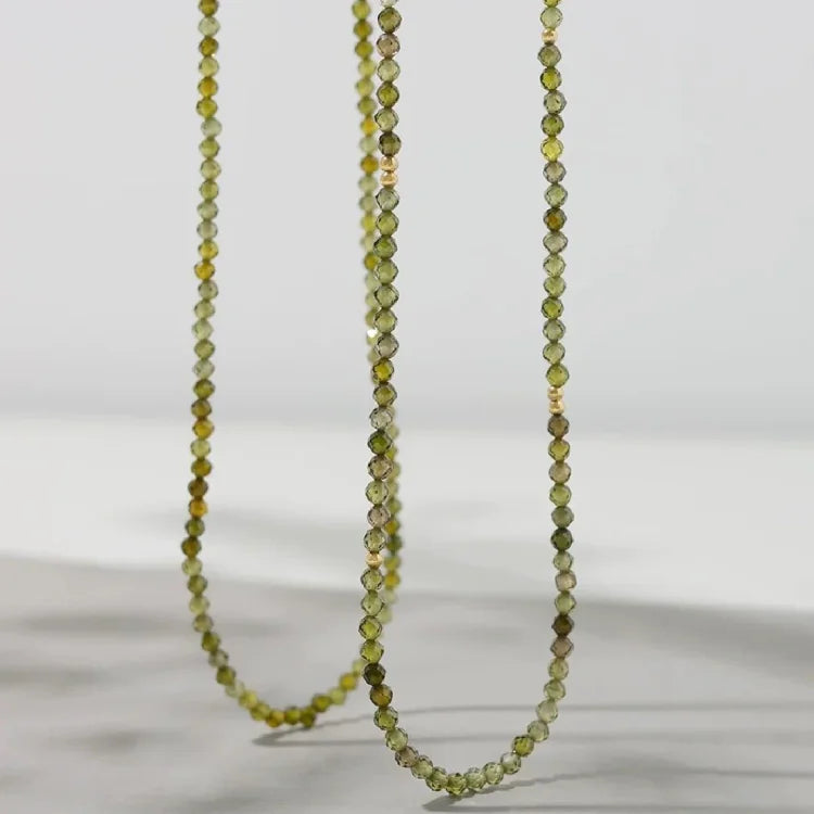 Chic Celeste Olive Green Zirconia Necklace