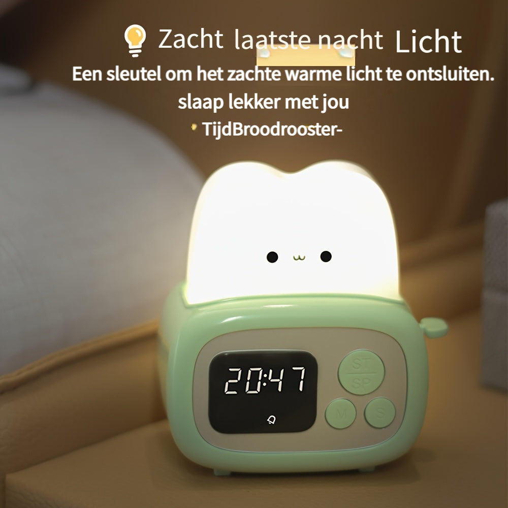 GlowBake Clock - Moderne LED Wekker met Oplaadbare USB