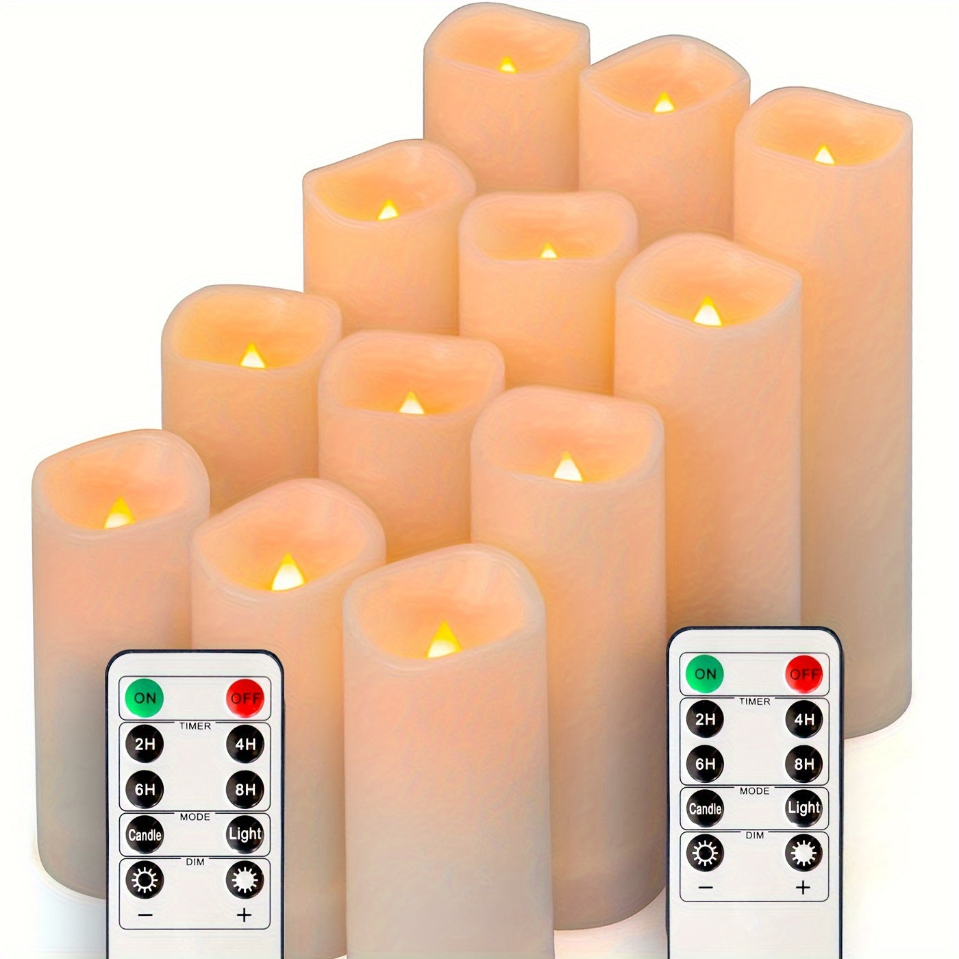 GlowFlame - Set van 12 LED Kaarsen met Afstandsbediening