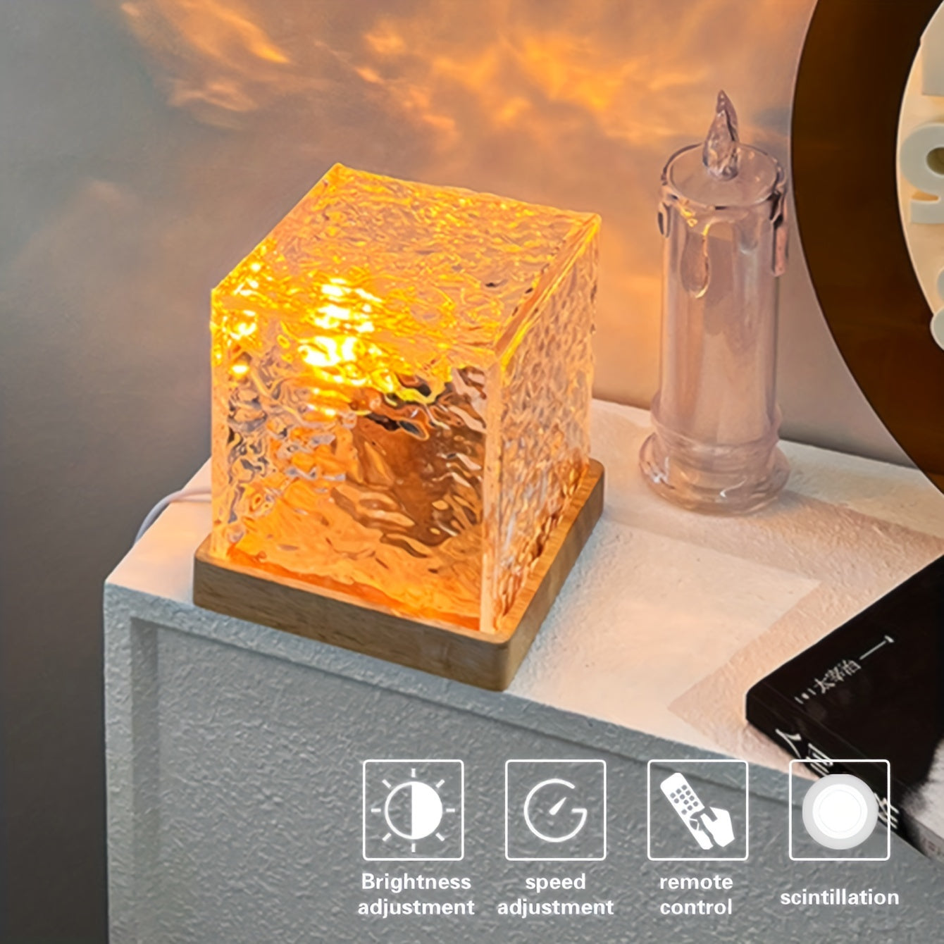 OceanWave - LED Nachtlamp met 16 Kleuren en Golfeffect
