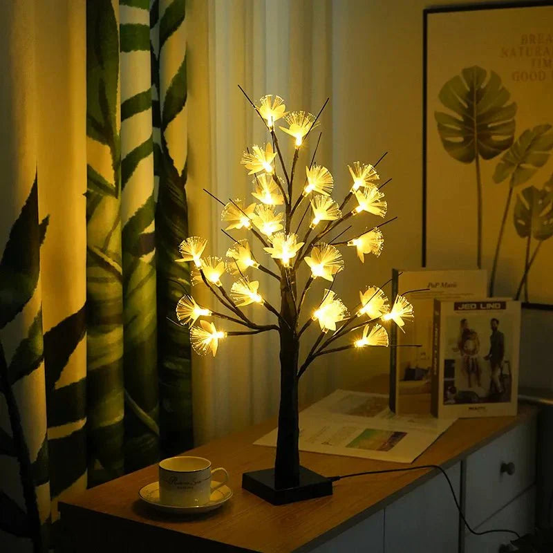 BonsaiGlow Tafellamp - Betoverende Fiber Optic Rozenlamp
