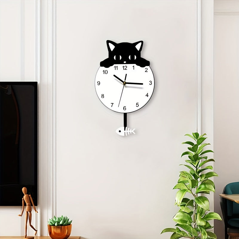 SwingCat Clock - Moderne Kat Wandklok in Cartoonstijl