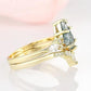 Elegante 2-delige Moosagaat Ring Set - Serenia