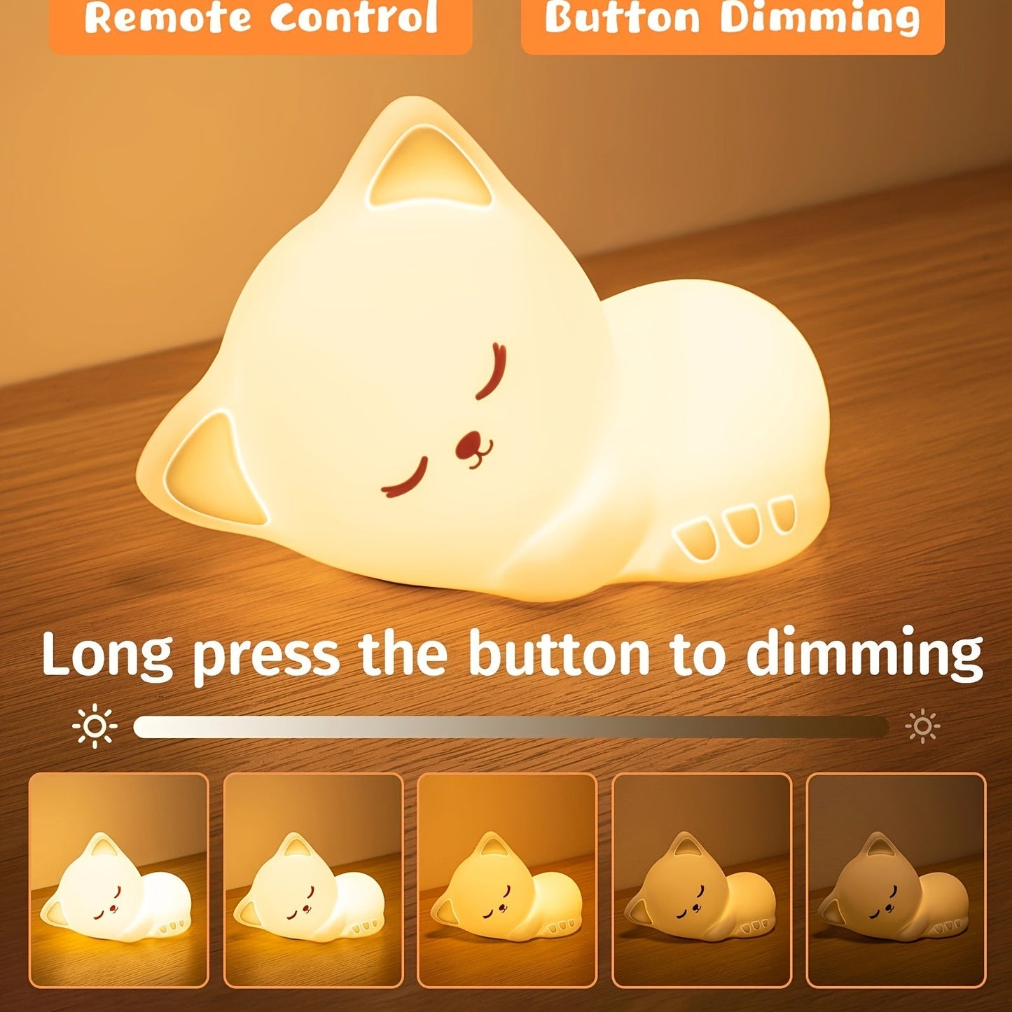 KittyGlow Lamp - Schattige Draadloze Kattennachtlamp
