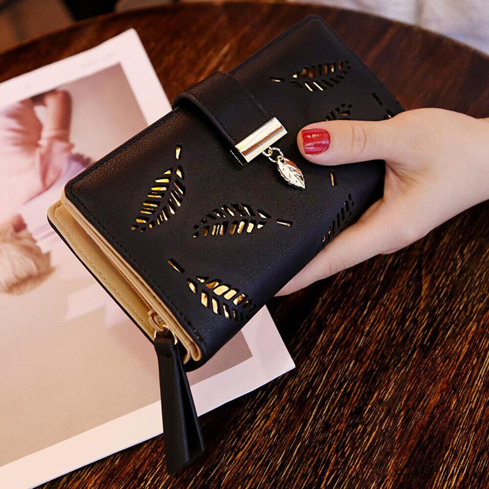GoldenLeaf – Luxe Leren Portemonnee met Bladeren
