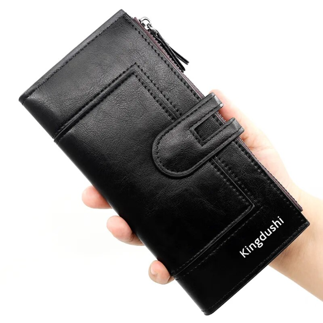 ElegantLeather – Lange Leren Portemonnee voor Dames