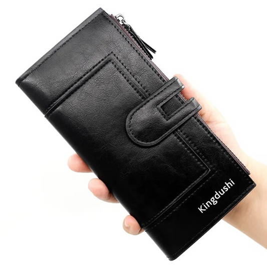 ElegantLeather – Lange Leren Portemonnee voor Dames